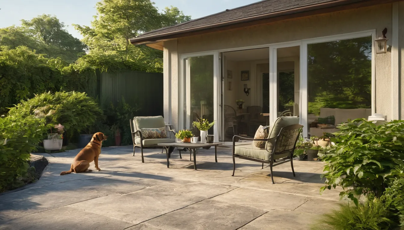 A new stamped concrete patio behind a home in the Mequon area